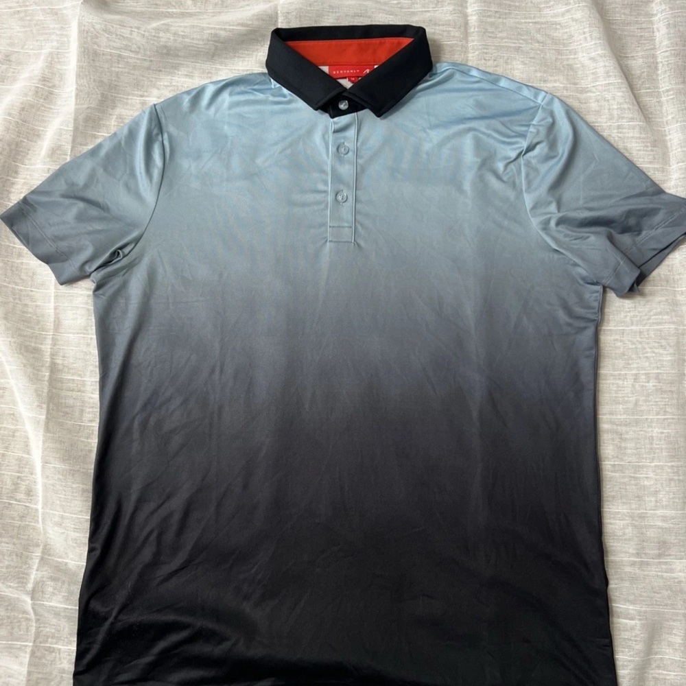 Men's Gradient Polo Shirt in Black and Gray